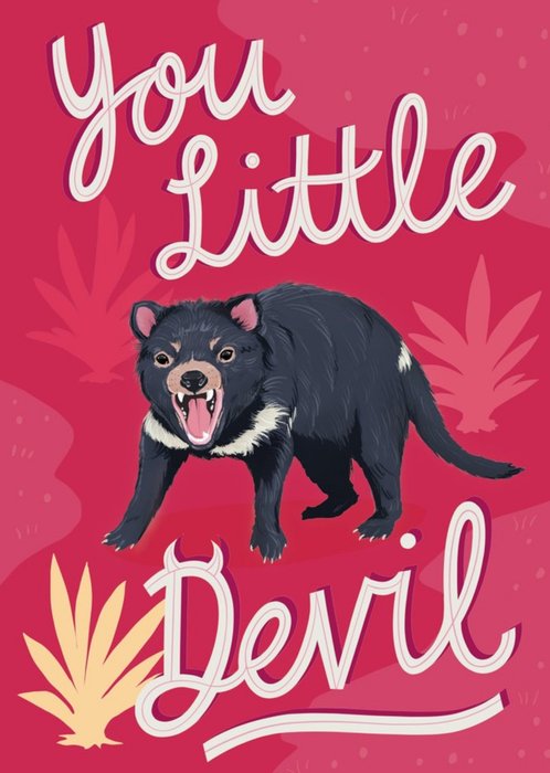 Illustration Of A Tasmanian Devil You Little Devil Card