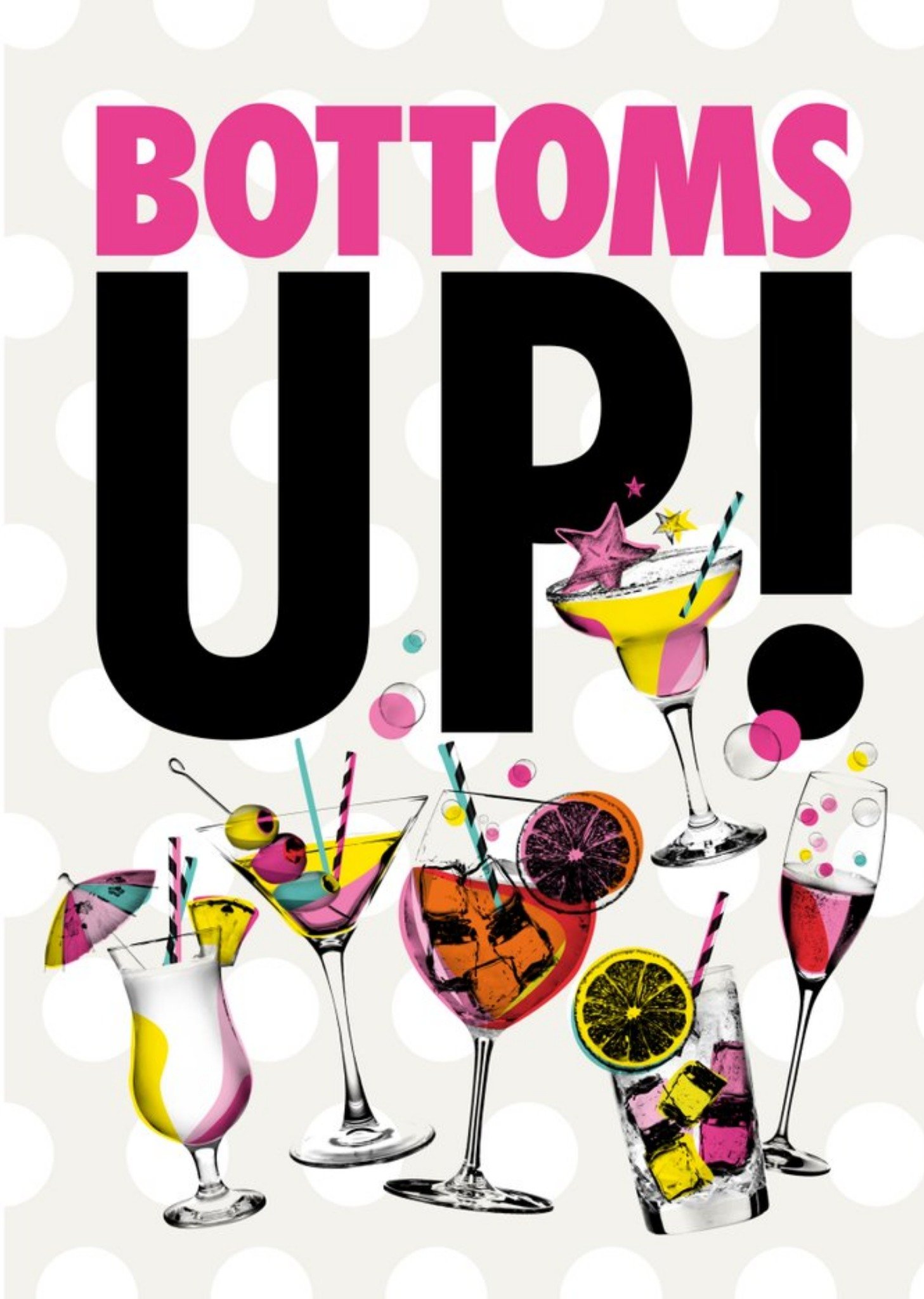 Modern Bottoms Up Drinking Card Ecard