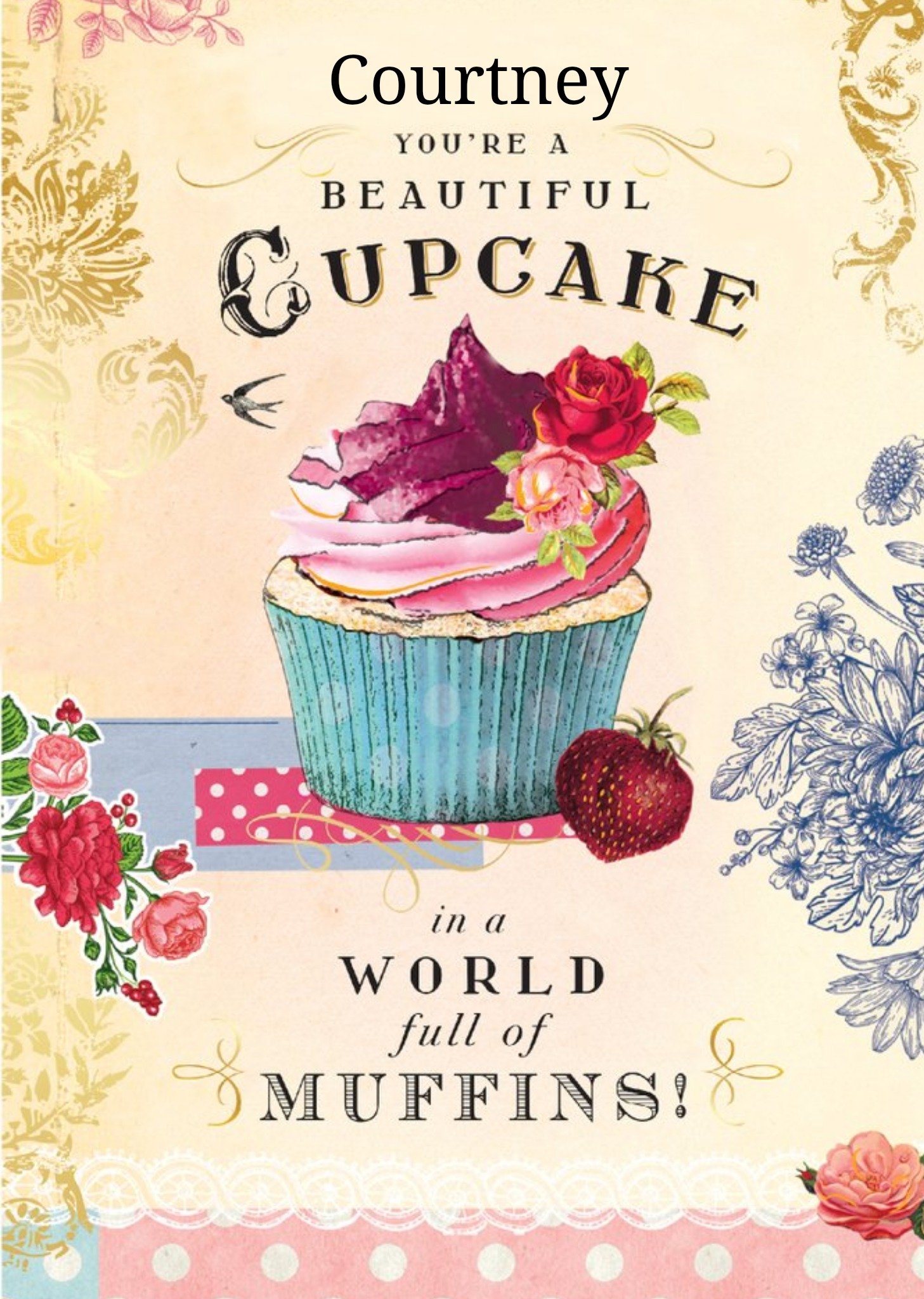 Moonpig Pigment Beautiful Cupcake Birthday Card Ecard