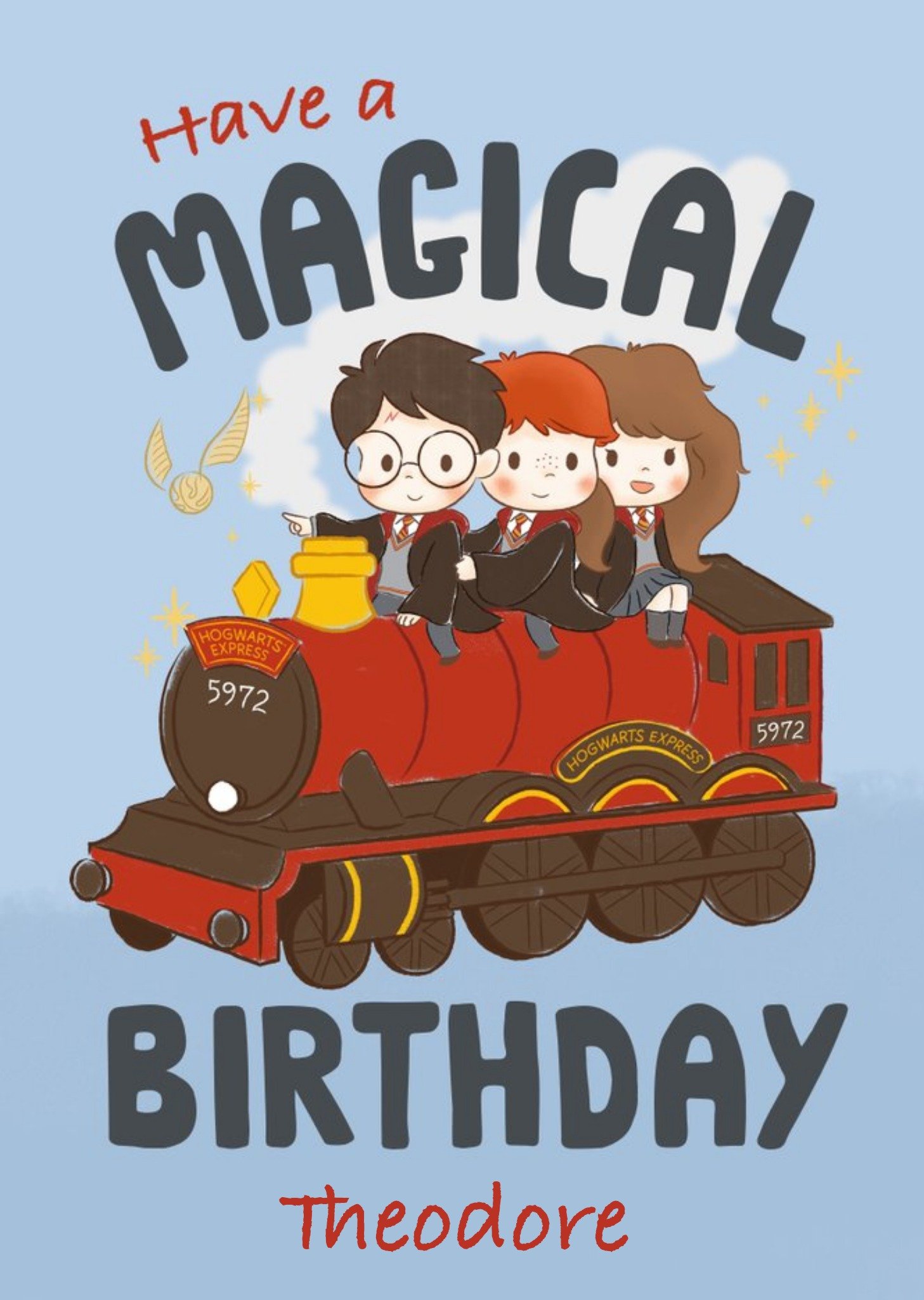 Illustrated Harry Potter Hogwarts Express Birthday Card Ecard
