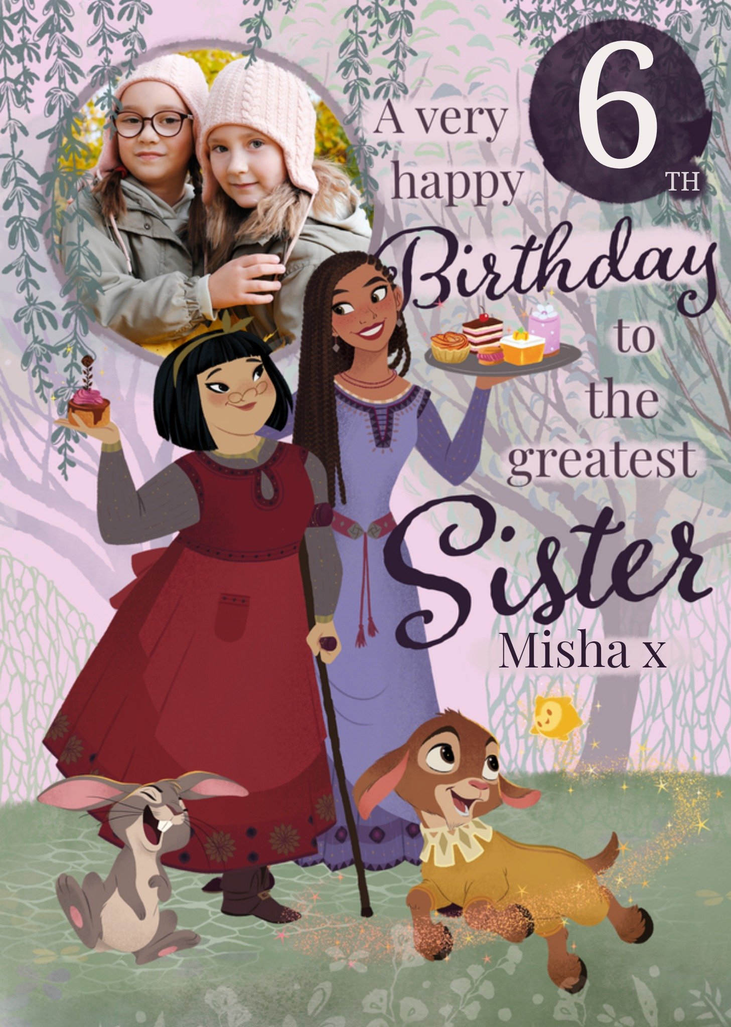 Disney Wish To The Greatest Sister Photo Upload Birthday Card, Large