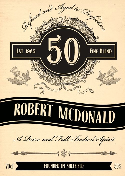 50th Birthday Card - Whisky
