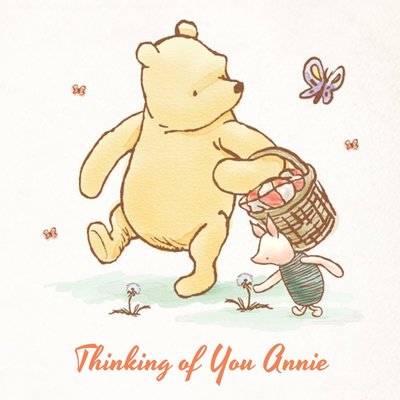 Disney Classic Pooh Thinking Of You Personalised Card