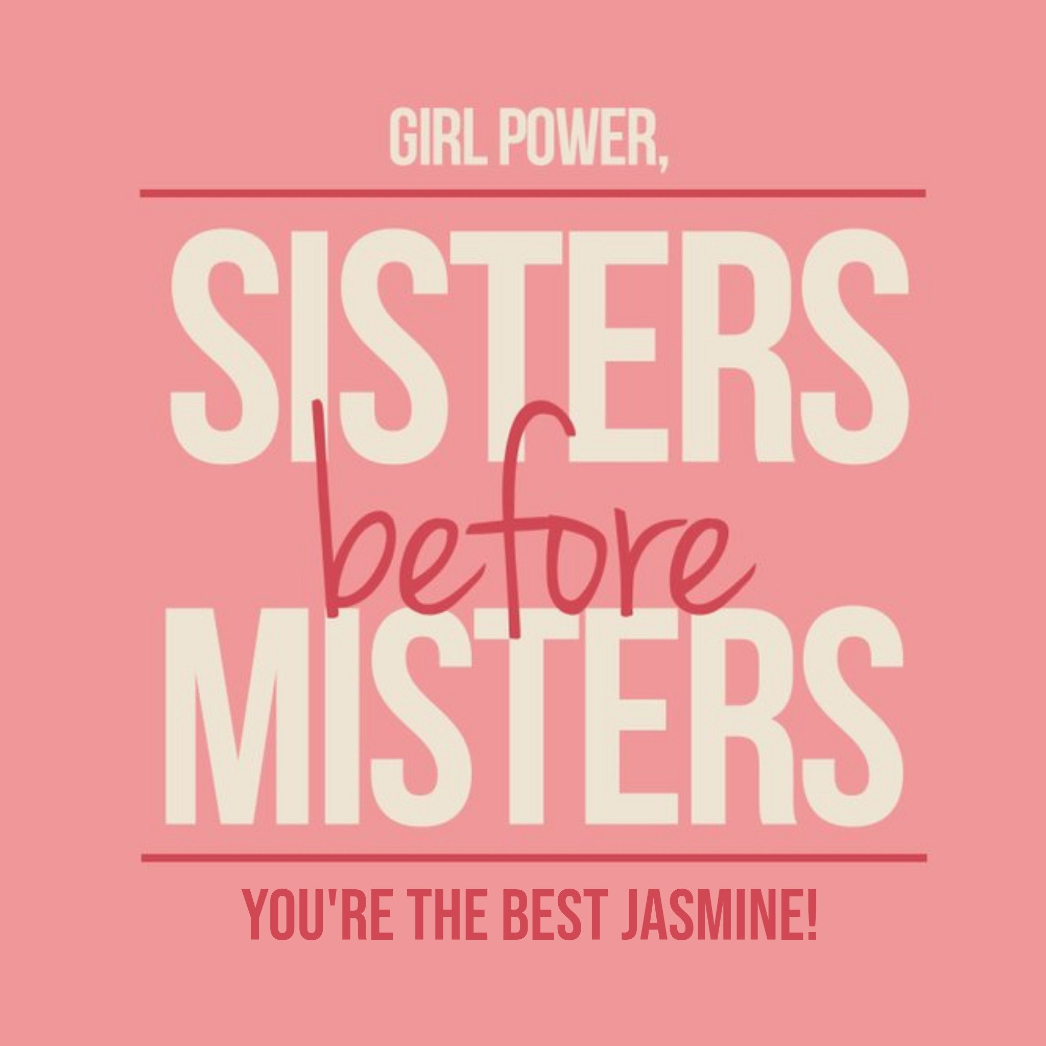 Moonpig Sisters Before Misters Personalised Card, Square