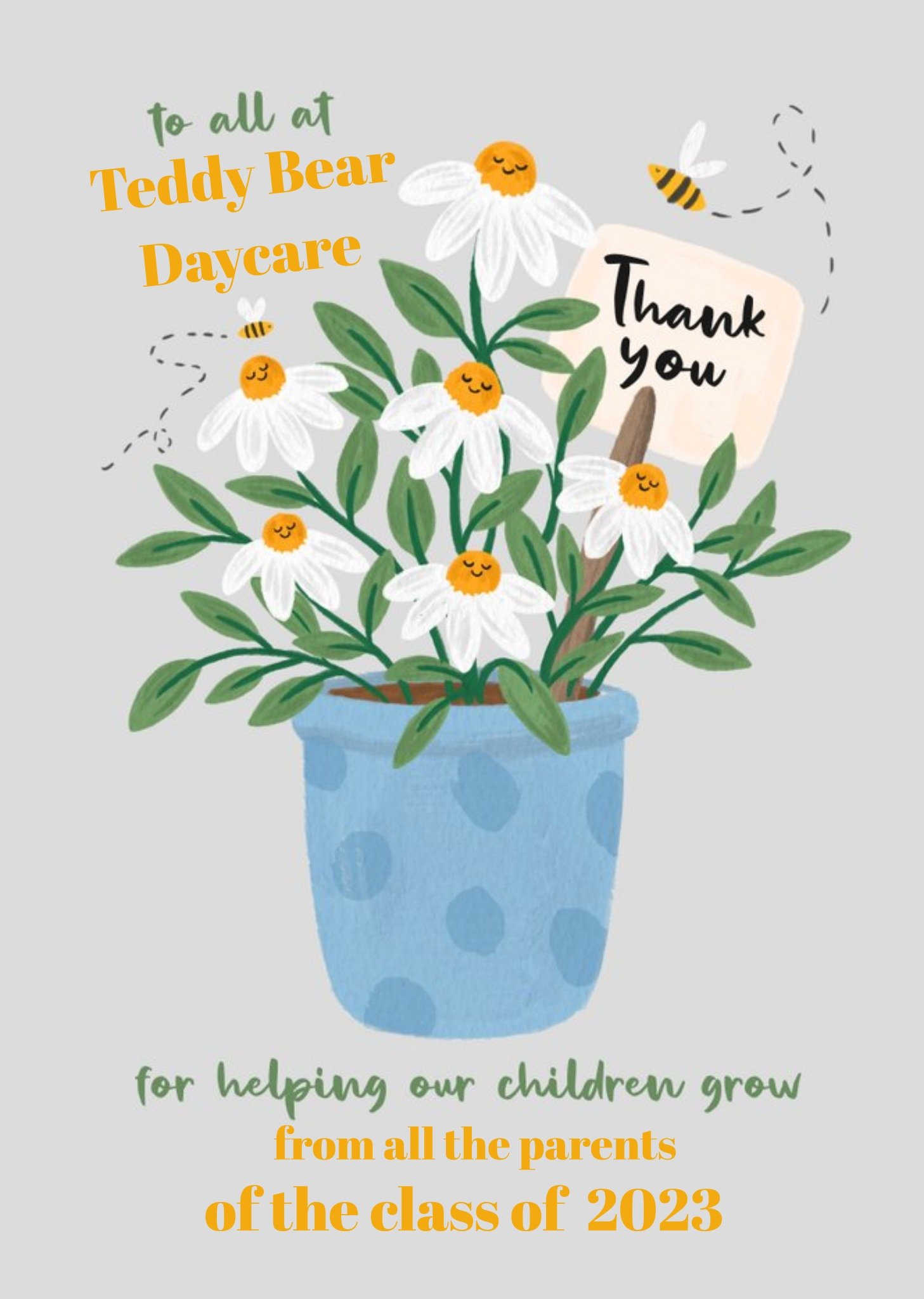 Flower Pot Thank You Teacher Card Ecard