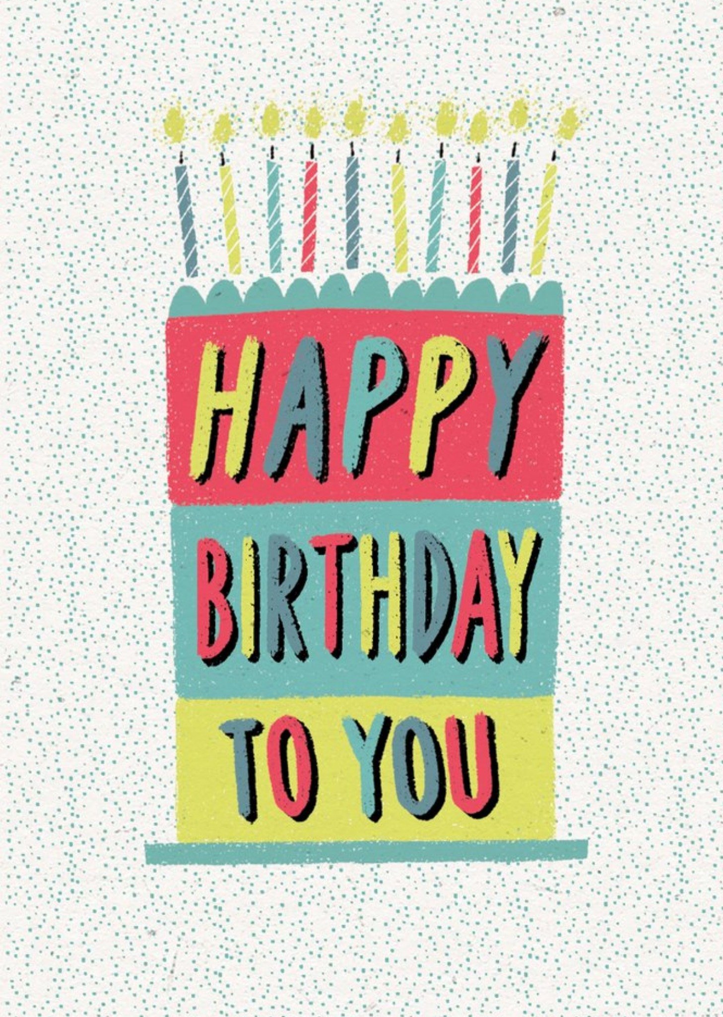 Moonpig Modern Happy Birthday To You Cake Birthday Card, Large
