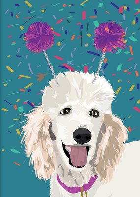 Illustrated Confetti Poodle Card