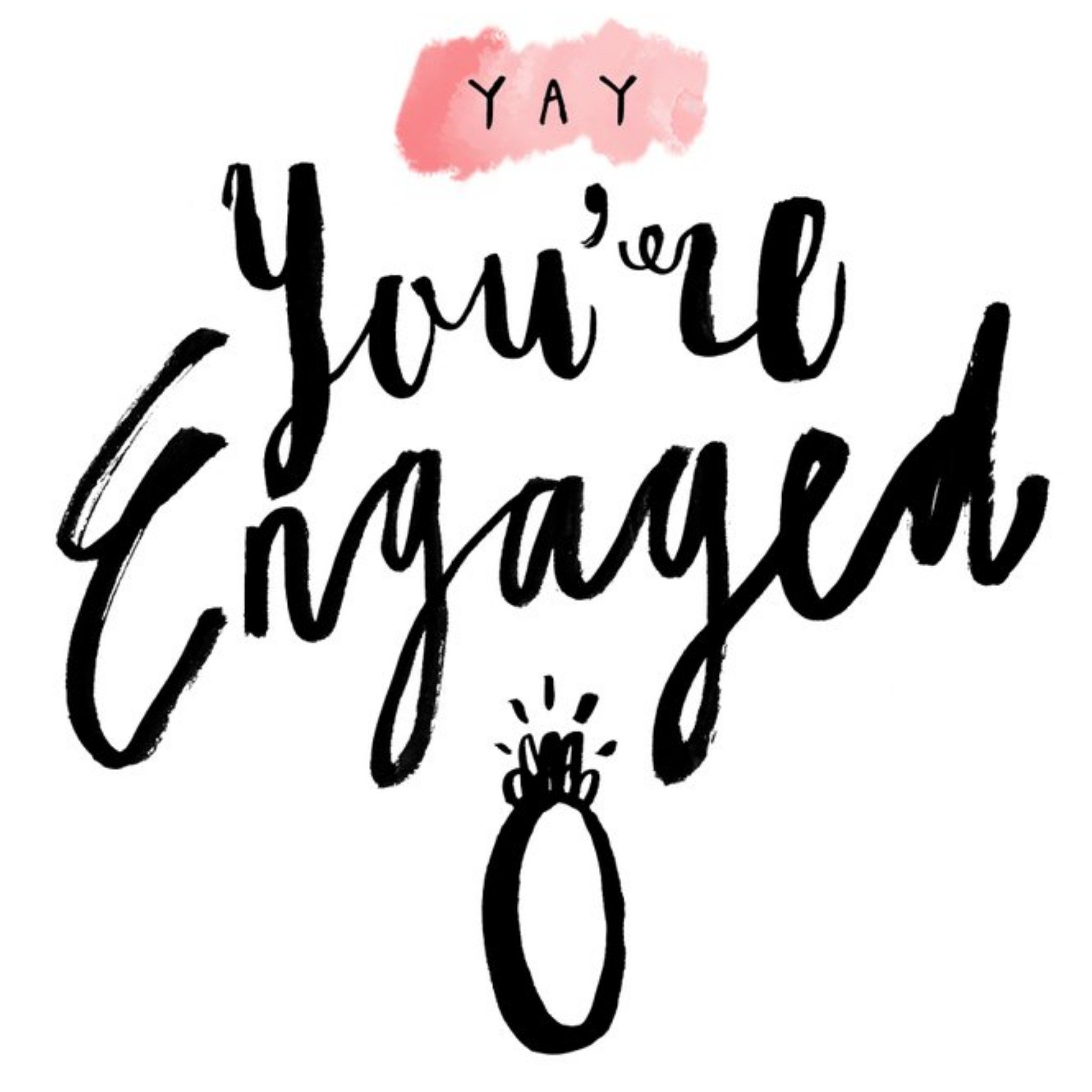 Yay You're Engaged Personalised Engagement Card, Square