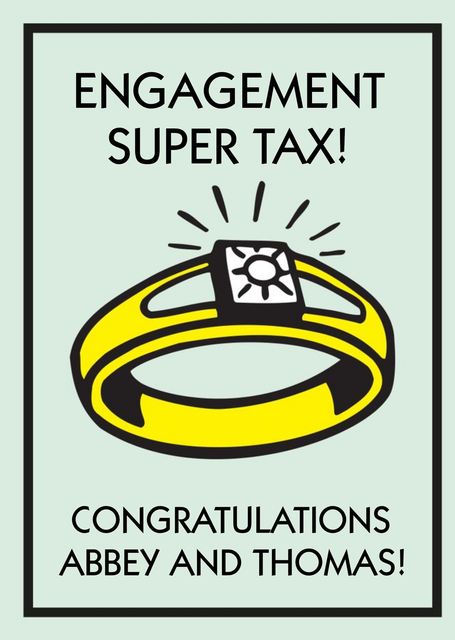 Other Monopoly Personalised Engagement Card