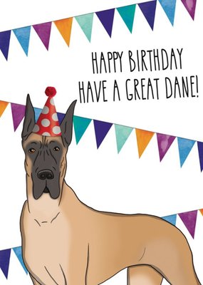 Great Dane Dog Birthday Pun Birthday Card
