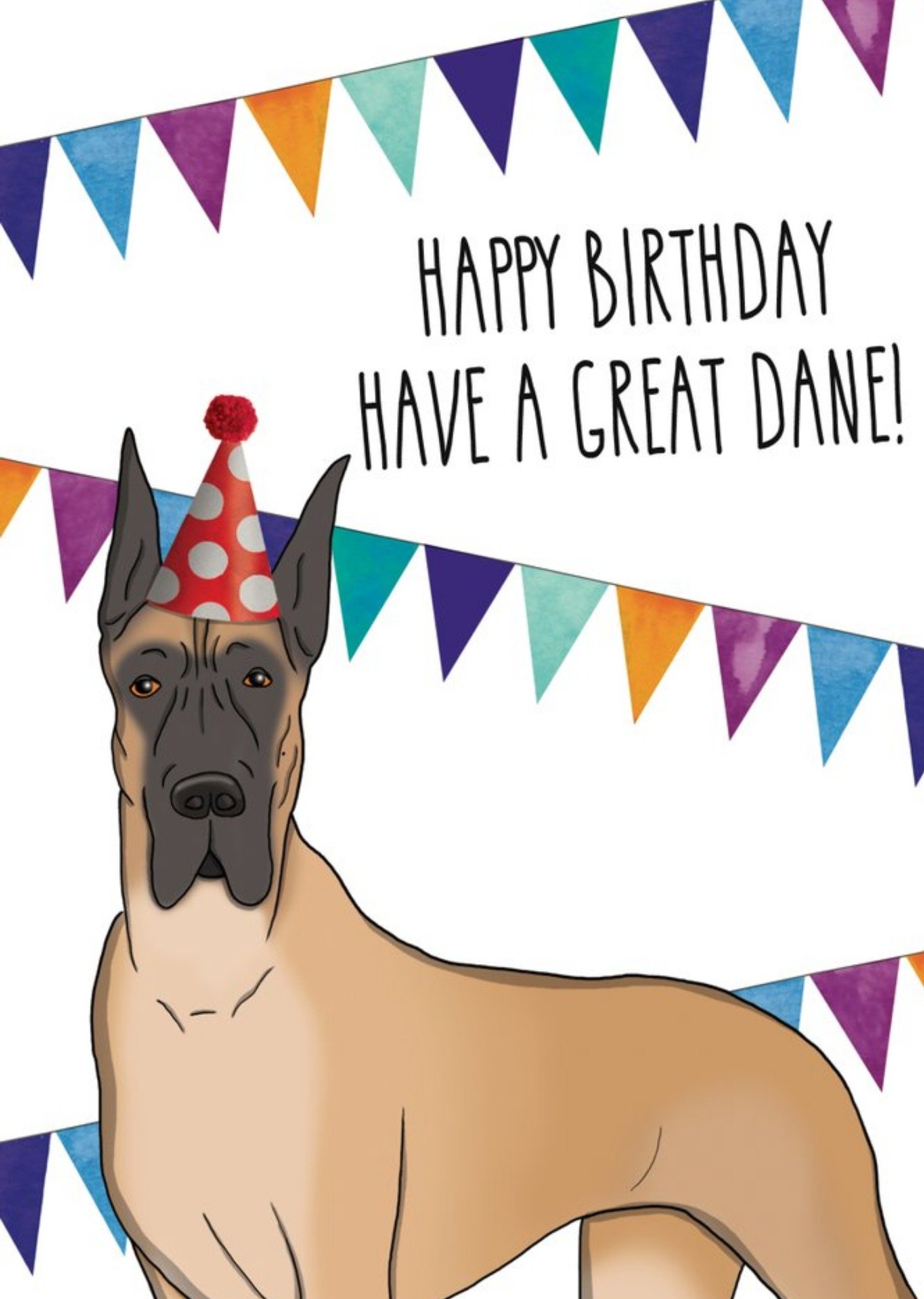 Moonpig Great Dane Dog Birthday Pun Birthday Card, Large