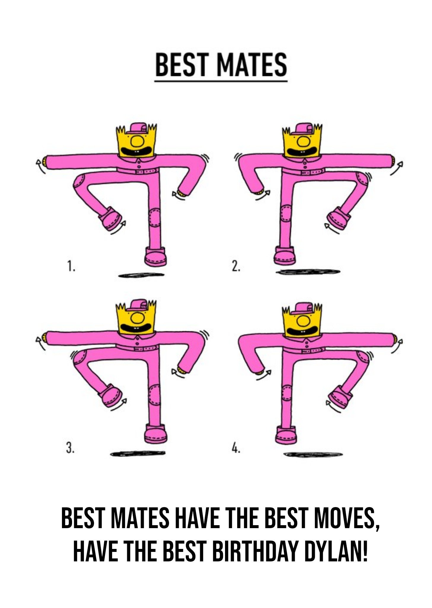 Moonpig Video Game Dance Moves Best Mates Birthday Card, Large