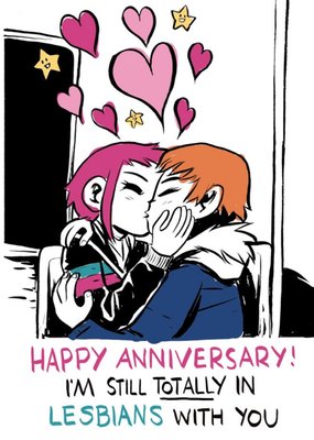 Scott Pilgrim Anniversary Card - I'm Totally in lesbians with you