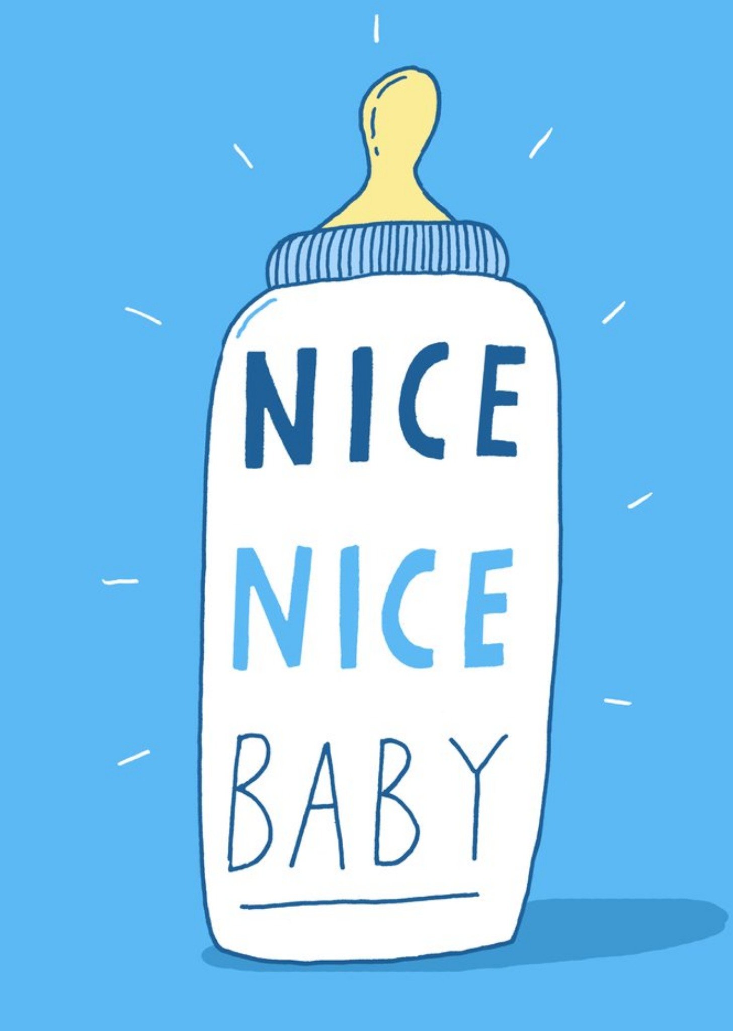 Moonpig Blue Nice Nice Baby Card, Large