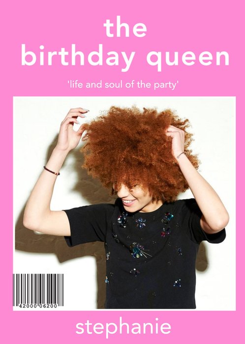 The Birthday Queen Cover Photo Upload Card