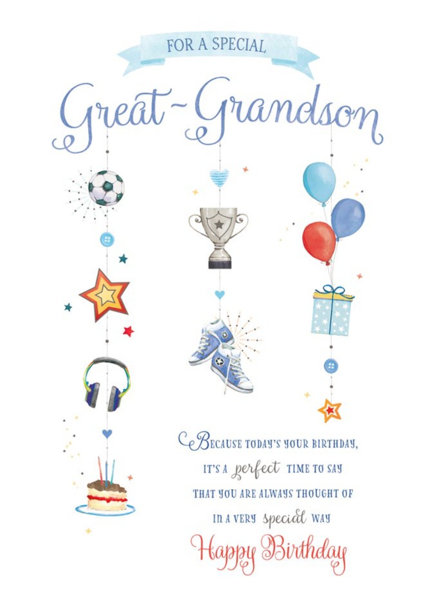 Moonpig Illustrated Sentimental Verse Great Grandson Birthday Card Ecard