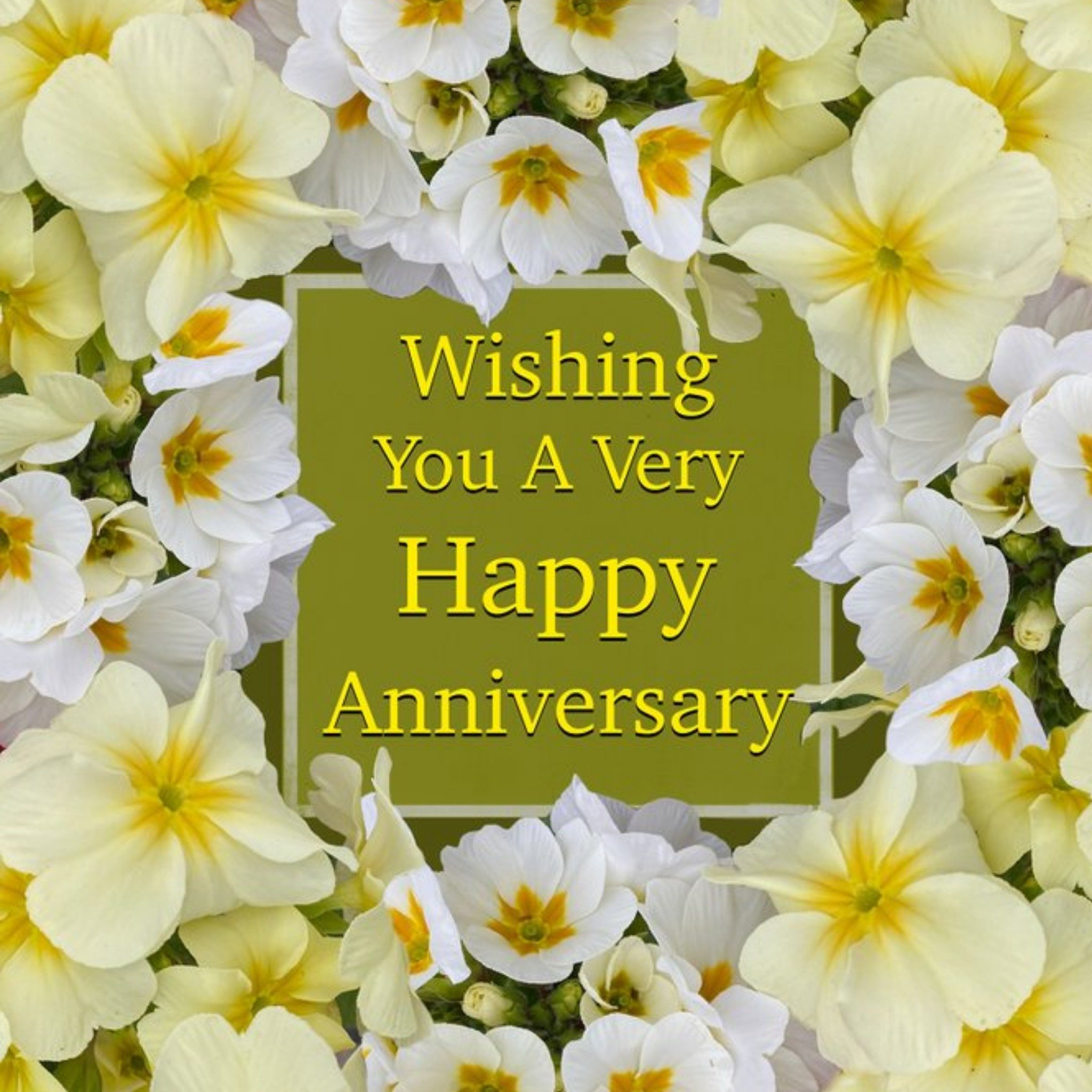 Photographic Boarder Of Flowers Anniversary Card, Square