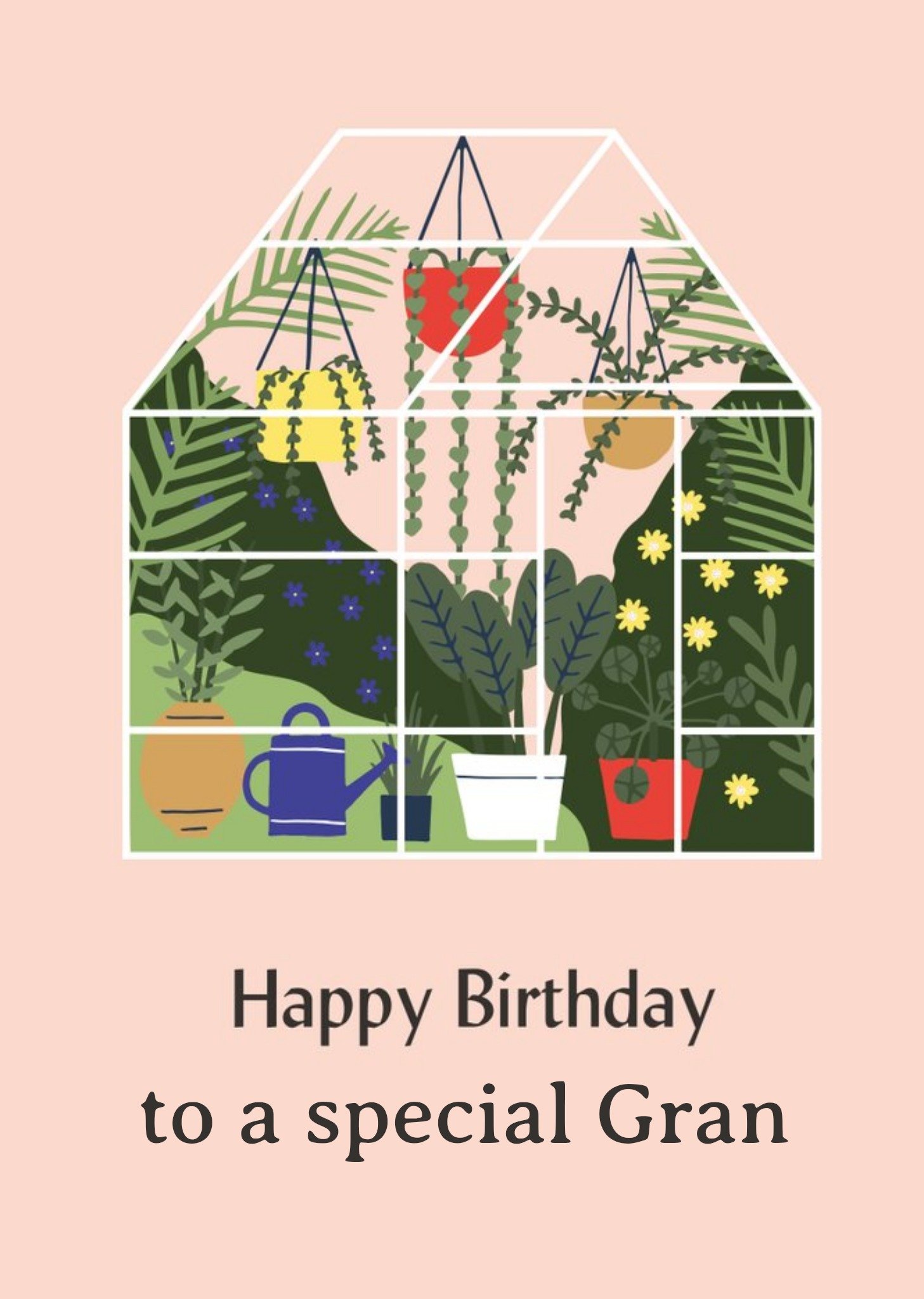 Illustrated Greenhouse Gardening Happy Birthday Card Ecard