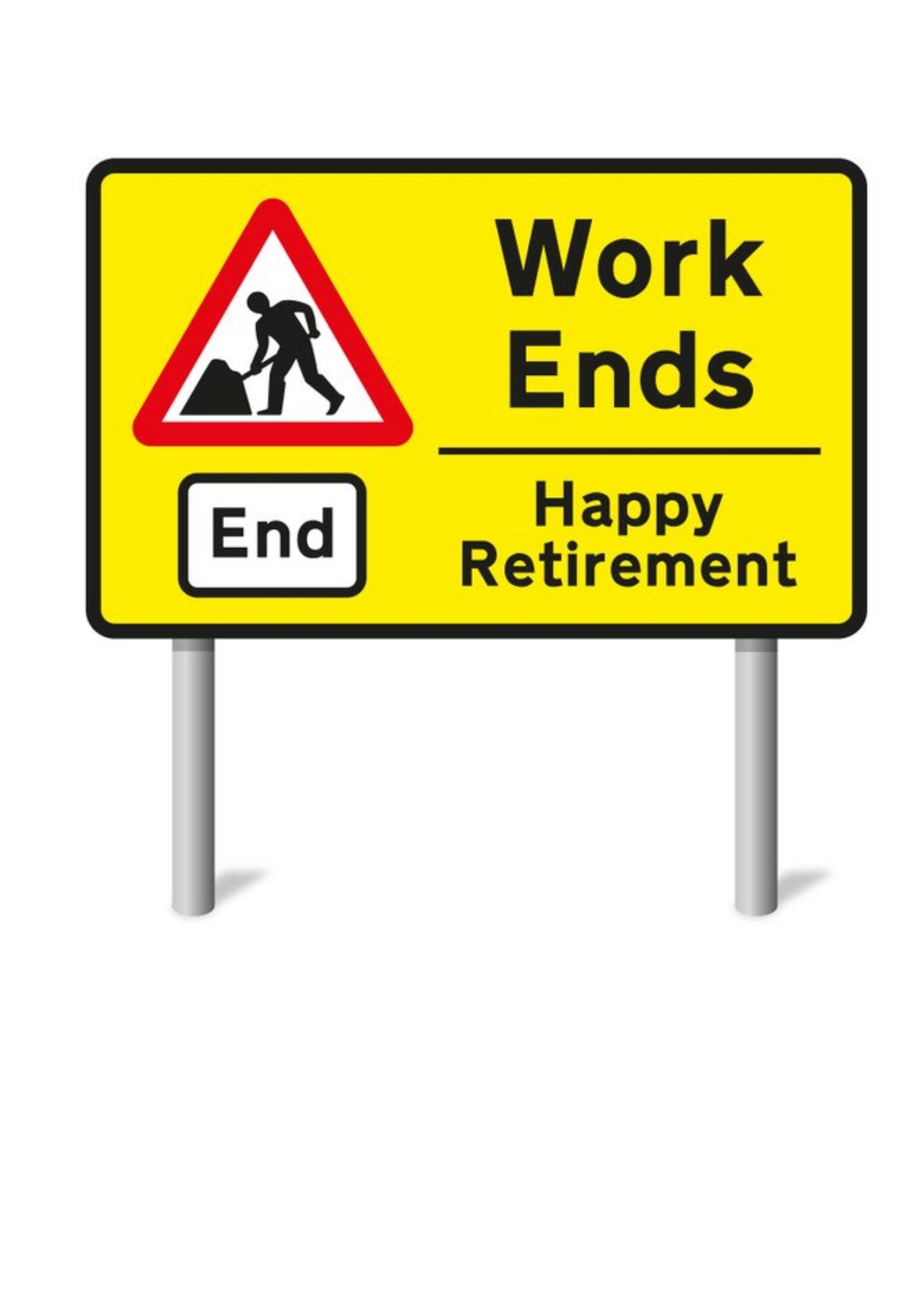 Moonpig Mungo And Shoddy Road Sign Work Ends Retirement Card Ecard