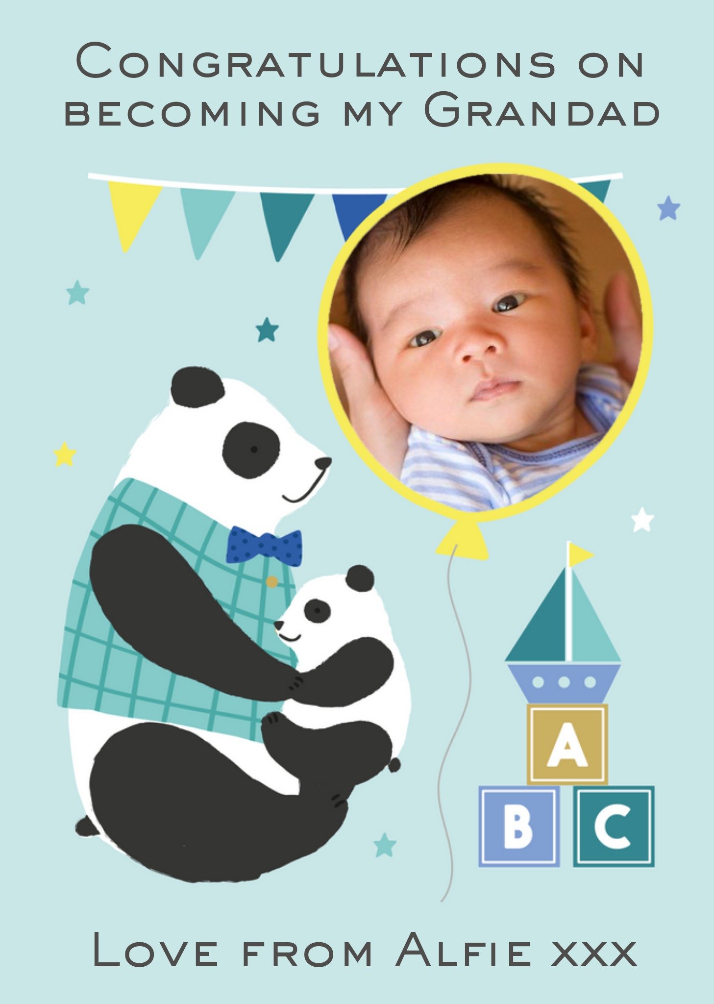 Illustrated Cute Mobile New Baby Welcome To The World Card Ecard