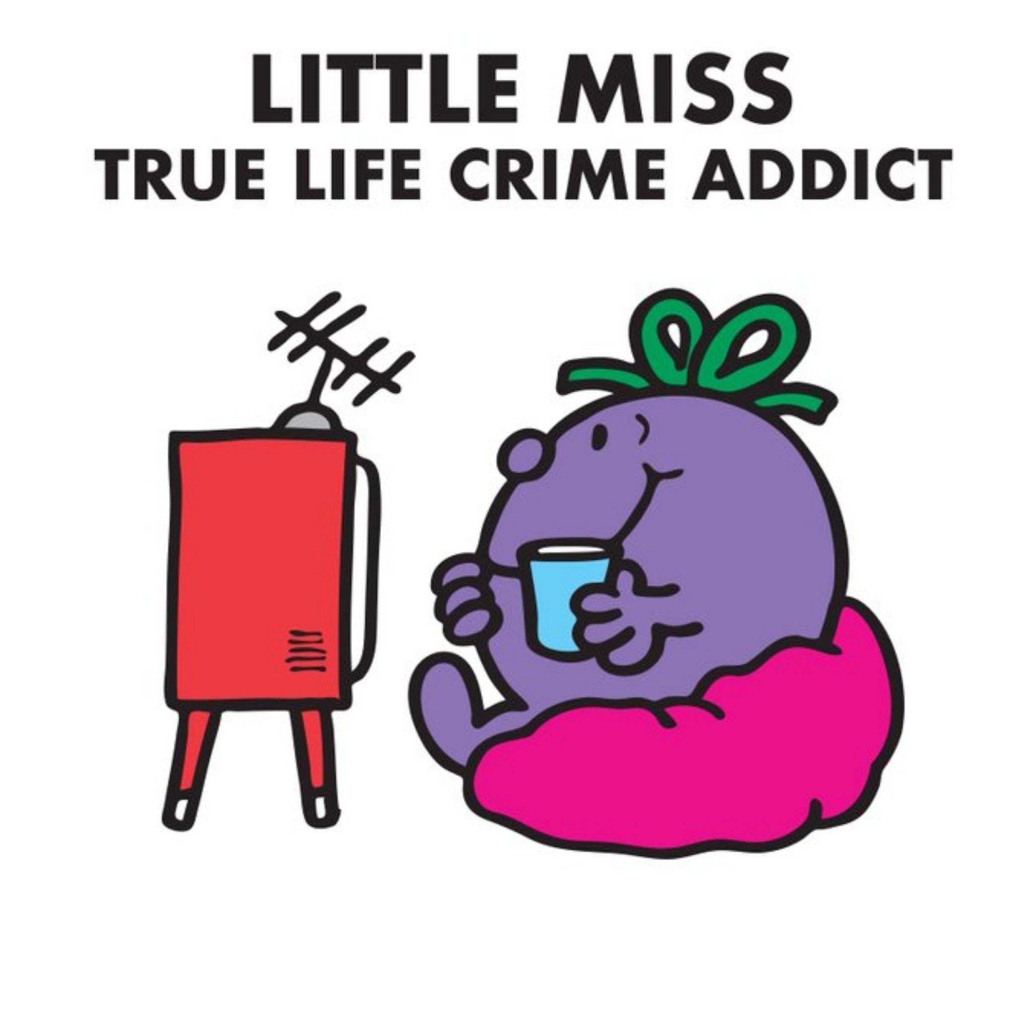 Moonpig Little Miss True Life Crime Addict Card, Square