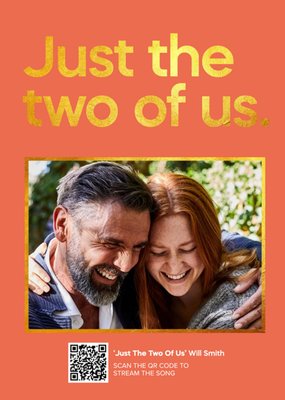 Just the two of us Typographic Photo Upload Father's Day Card