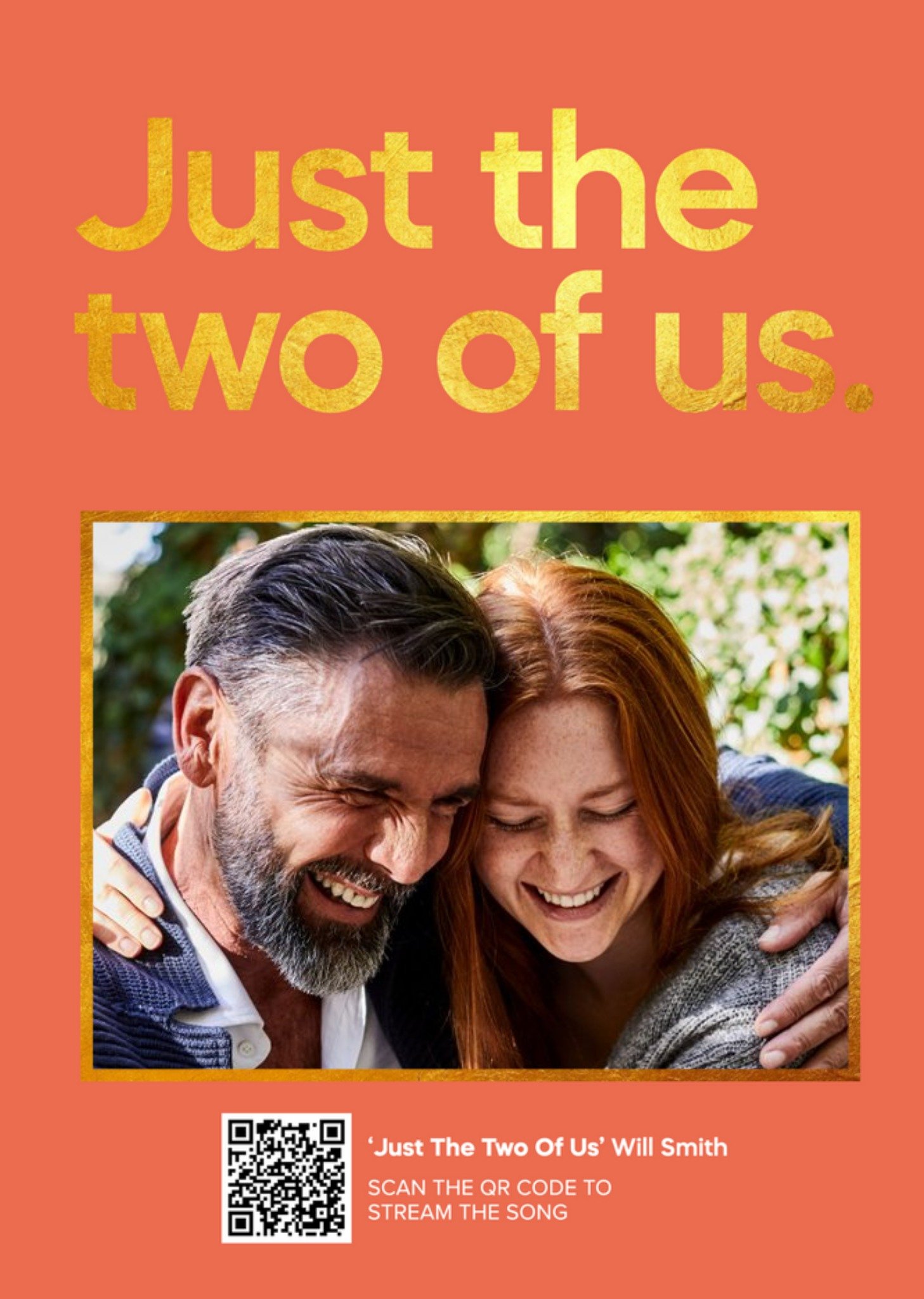 Just The Two Of Us Typographic Photo Upload Father's Day Card