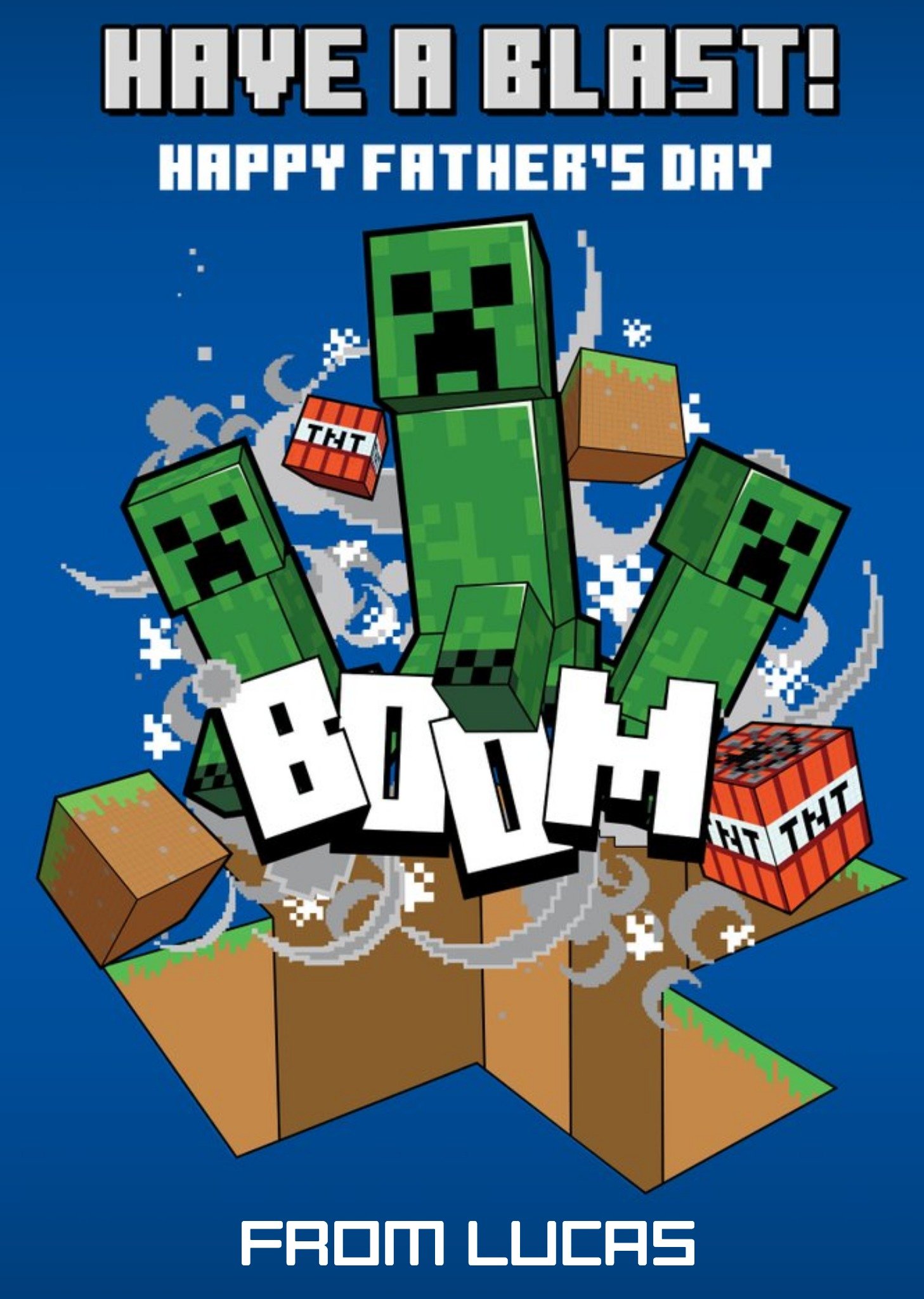 Moonpig Minecraft Have A Blast Father's Day Card Ecard