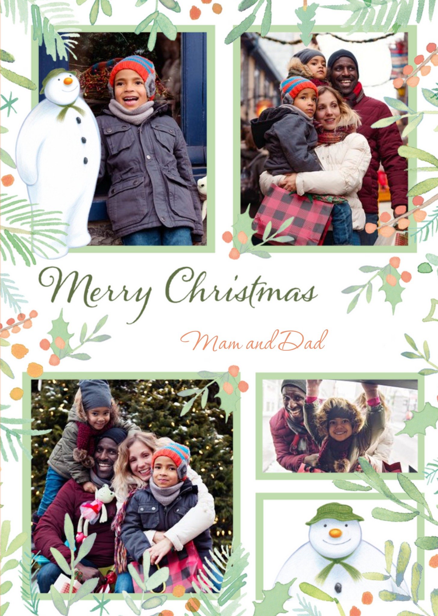 The Snowman Merry Christmas To Mam And Dad Photo Upload Christmas Card Ecard