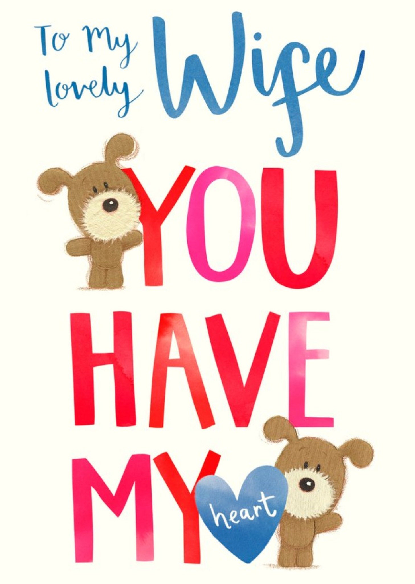 Moonpig You Have My Heart Cute Typographic Card, Large