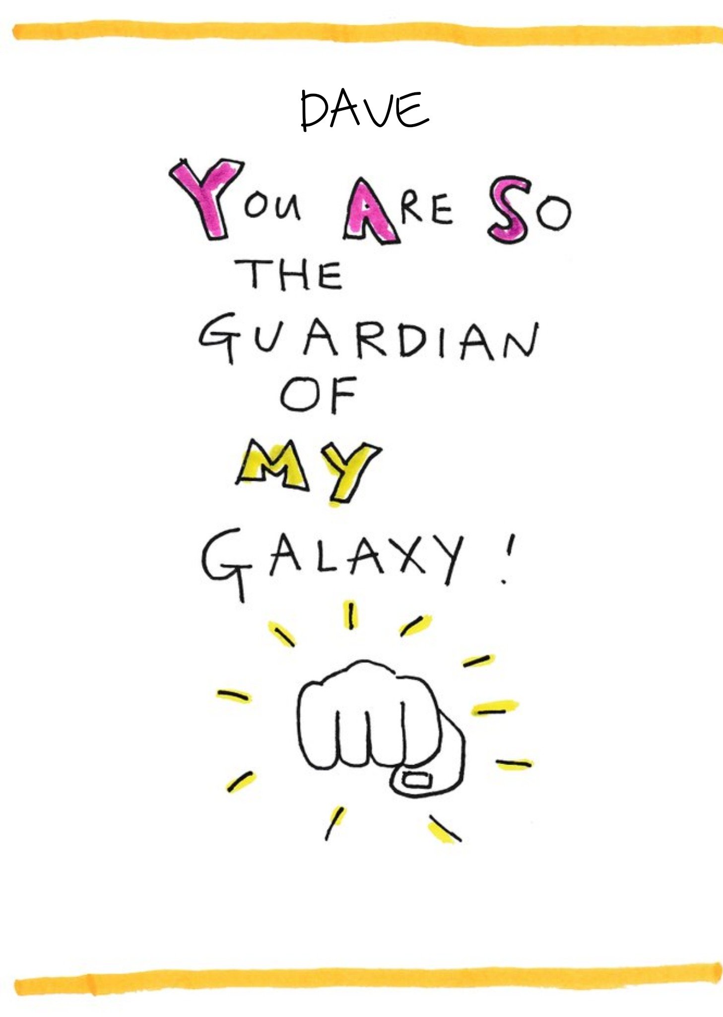 Marvel Birthday Card - Galaxy - Guardian - Illustration