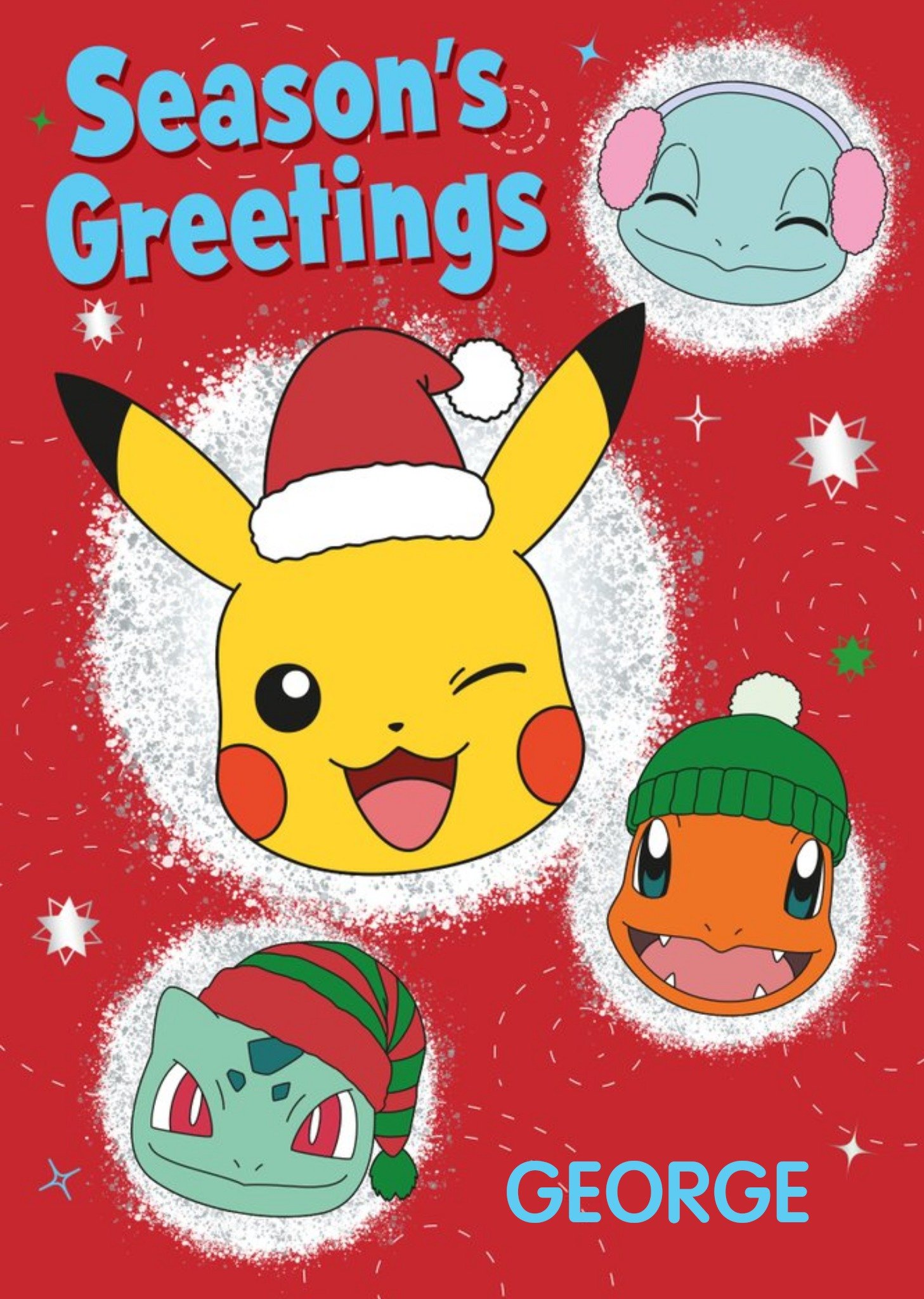 Pokemon Characters Season's Greetings Card Ecard