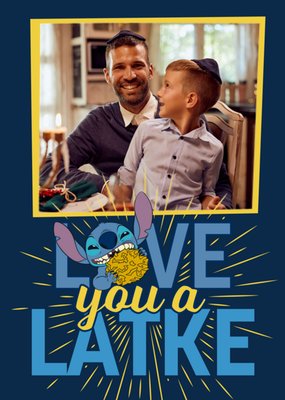 Disney Lilo And Stitch Photo Upload Love You A Latke Hanukkah Card