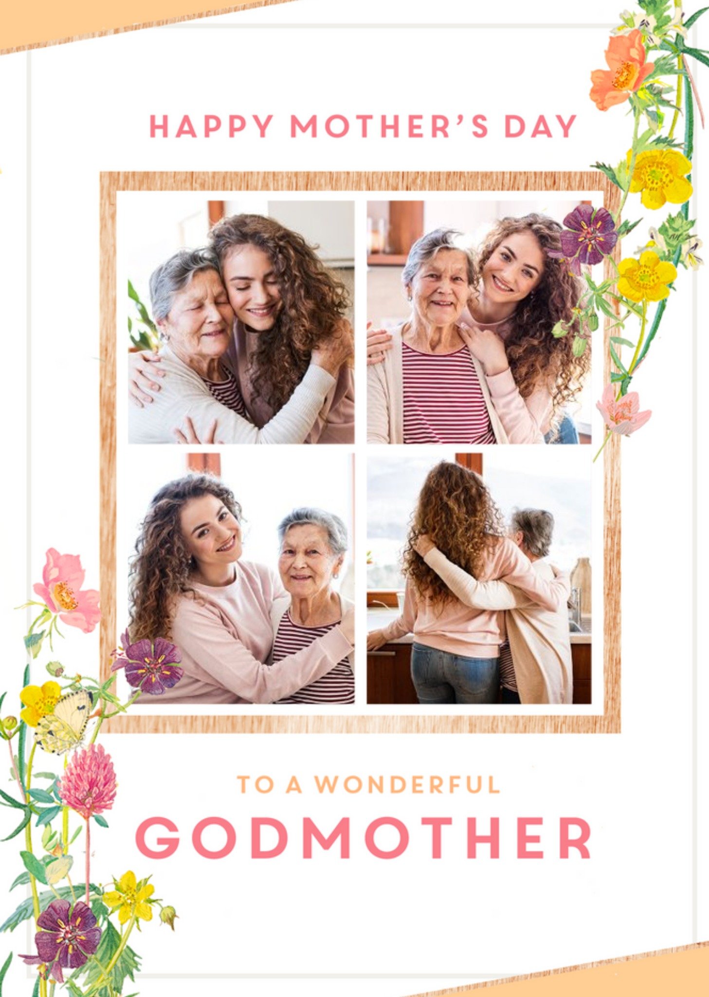 Edwardian Lady To A Wonderful Godmother Mother's Day Photo Upload Card, Large