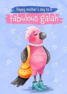 Stray Leaves Illustrated Pink Fabulous Galah Mother's Day Card