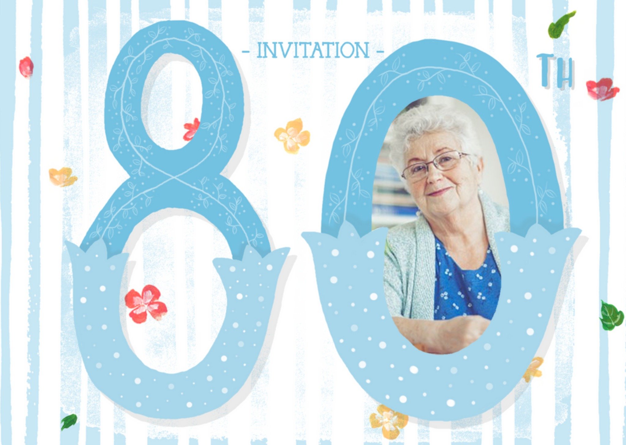 Personalised Le Jolie Boutique 80th Birthday Party Invitation Ecard