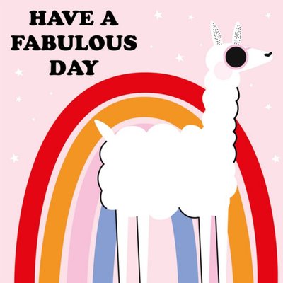 Cute Have A Fabulous Day Llama Card