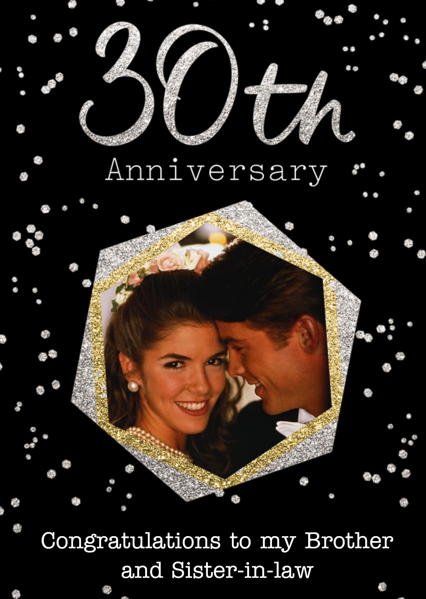 Metallic Glitter Thirtieth Anniversary Milestone Modern Adult Card Ecard