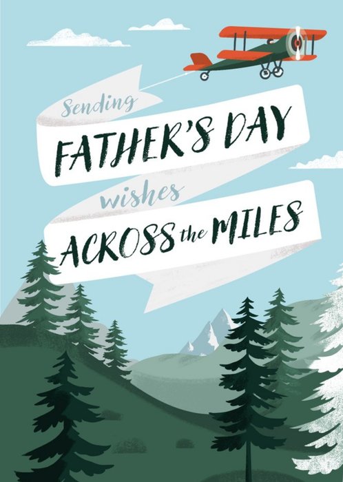 Illustration Spreading Fathers Day Wishes Across The Miles Card