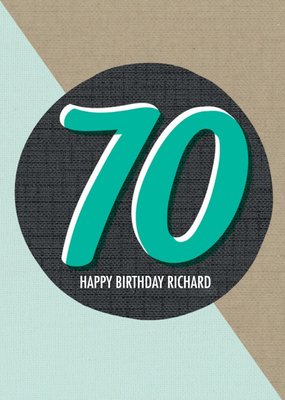 Personalised Text 70Th Happy Birthday Card