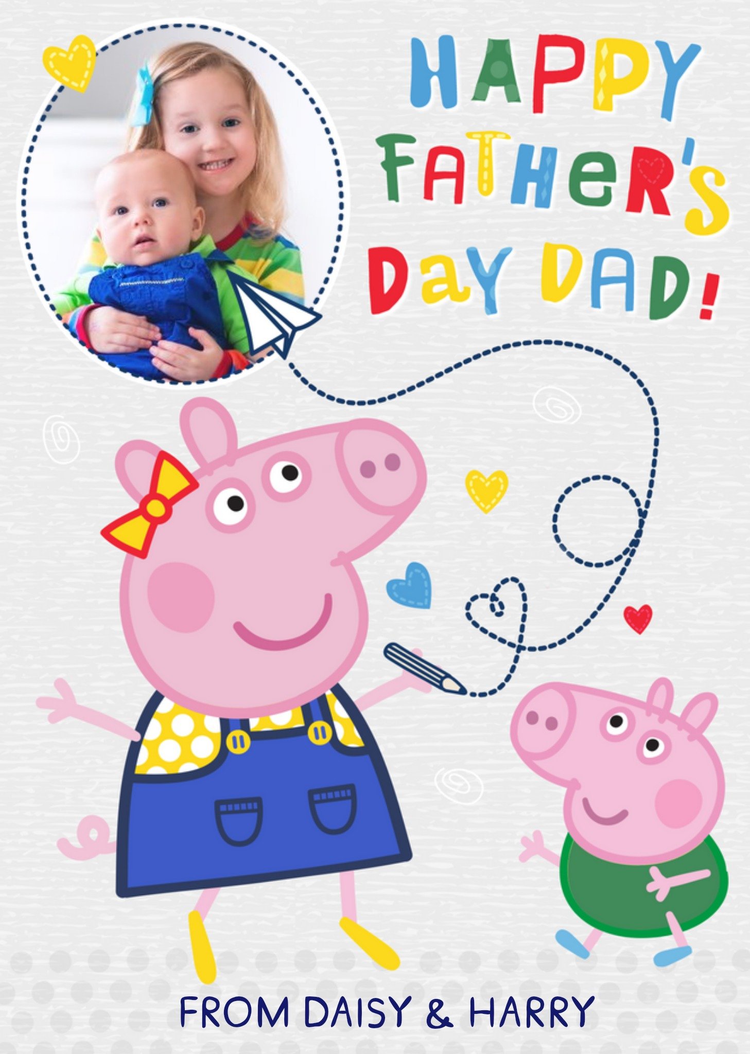 Peppa Pig Father's Day Photo Card, Large