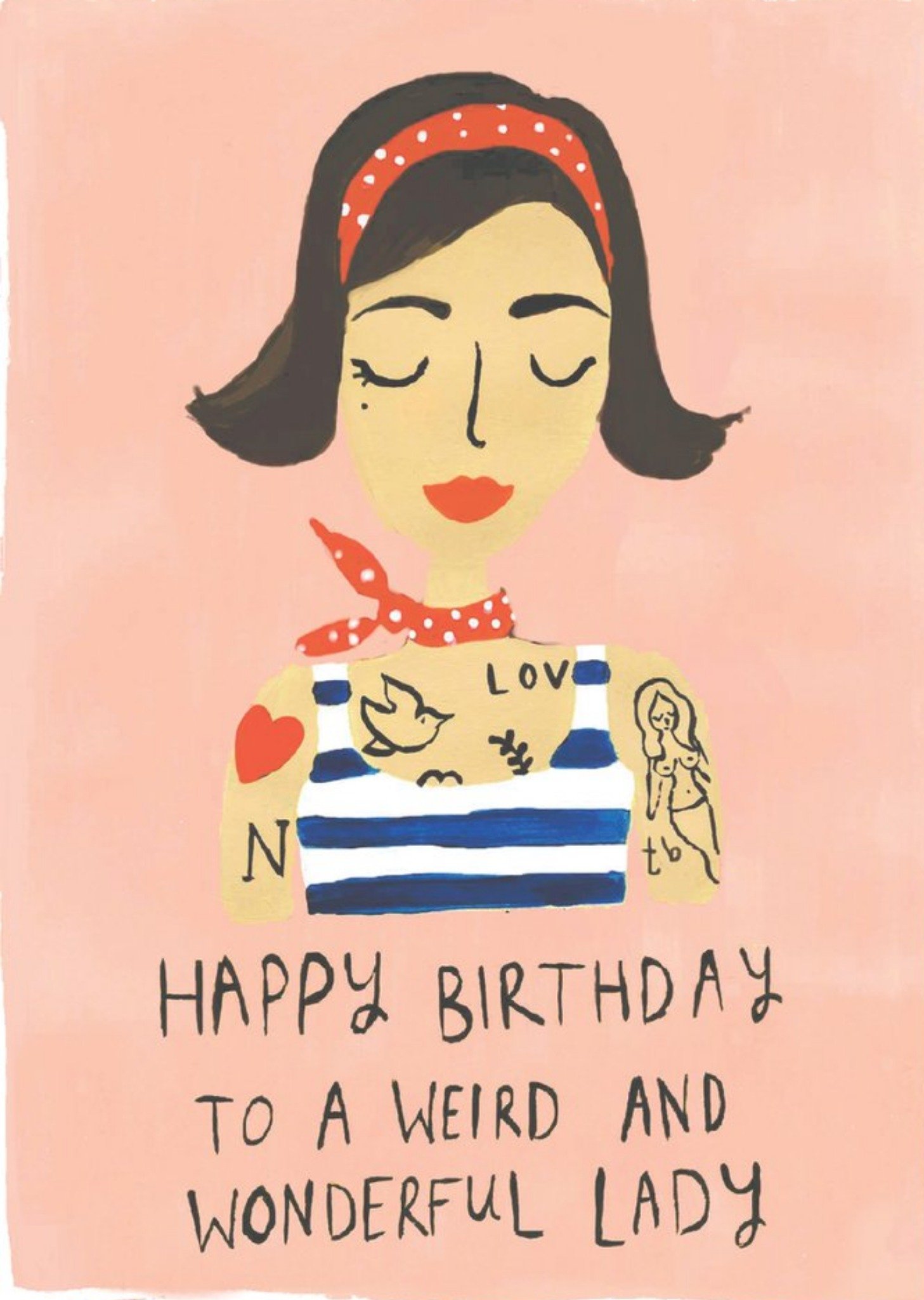Sooshichacha Funny Weird And Wonderful Lady Birthday Card, Large