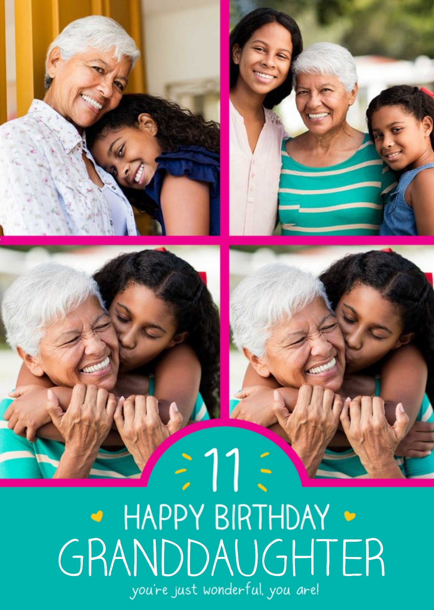 Happy Jackson Granddaughter 4 Photo Upload 11Th Birthday Card Ecard