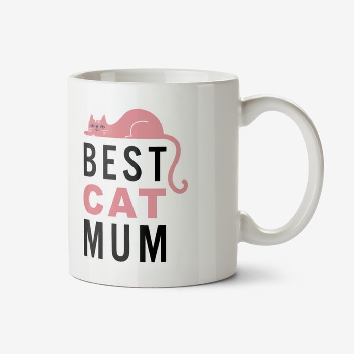 Typographic Cute Best Cat Mum Personalised Mug