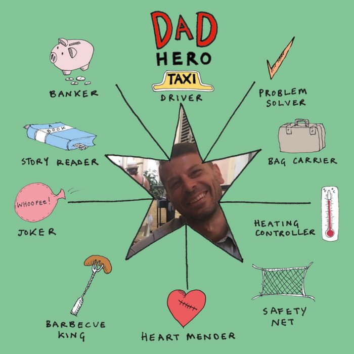 Dad Hero Photo Upload Birthday Card