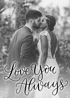 Love You Always Script Font Photo Upload Card
