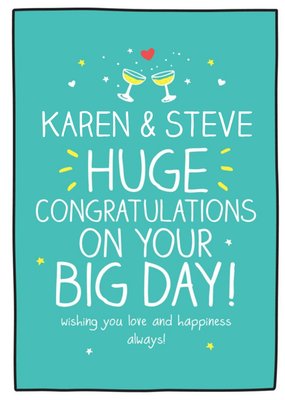 Happy Jackson Typographic Congratulations On Your Big Day Wedding Card
