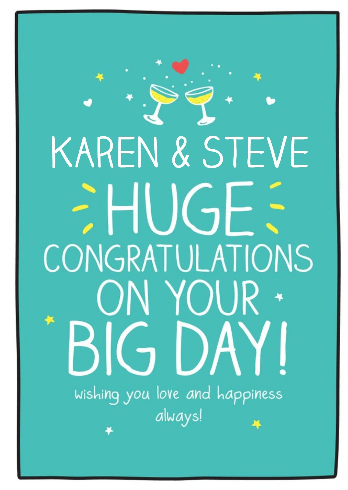 Happy Jackson Typographic Congratulations On Your Big Day Wedding Card Ecard