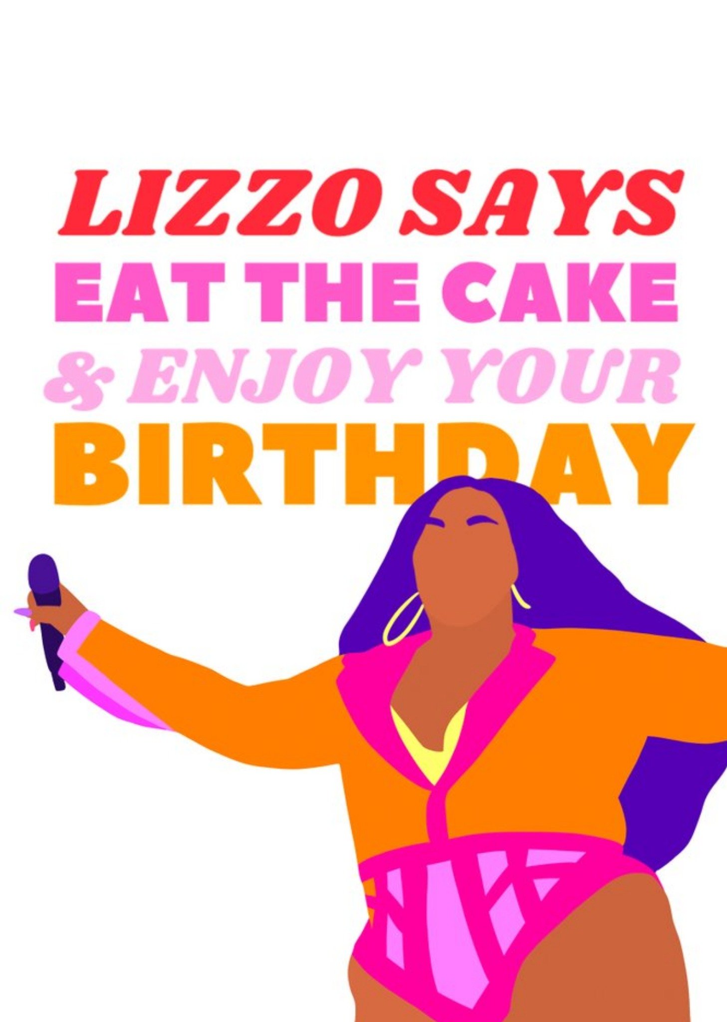 Friends Floillustrate Illustrated Lizzo Colourful Lettering Cake Funny Card Ecard