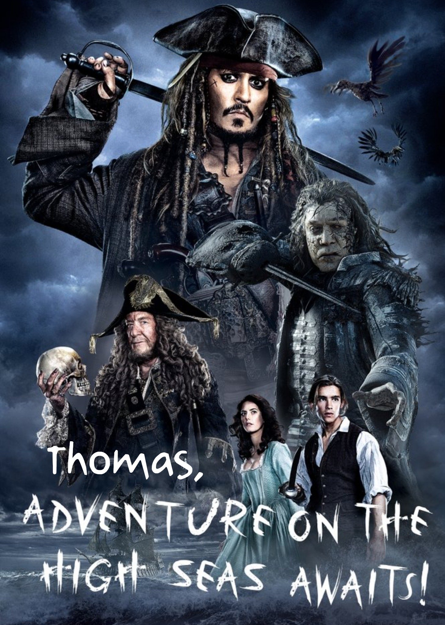 Disney Pirates Of The Caribbean Adventure Awaits Personalised Card Ecard